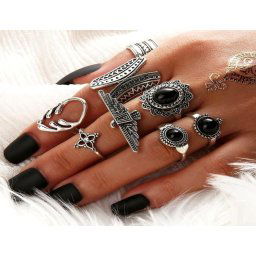 prsten (set 8 ks) JEWELRY & WATCHES - Gothic - P20