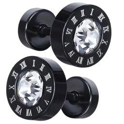náušnice JEWELRY & WATCHES - Circle Black - L467_Black