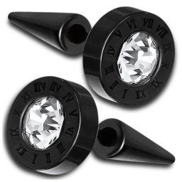 náušnice JEWELRY & WATCHES - Circle Black - L466_Black