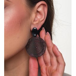 náušnice JEWELRY & WATCHES - Black Boho Hoops - B128