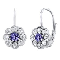 Silvego Stříbrné náušnice MARGUERITE s přírodním tanzanitem a Brilliance Zirconia - SILVEGOB32655STZN