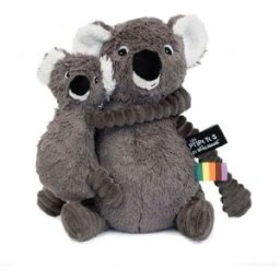Les Déglingos Plyšová koala, máma s miminkem, šedá