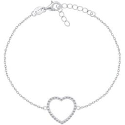 Brilio Silver Stříbrný náramek se srdíčkem BRC22W (Ag925/1000, 2,42 g)