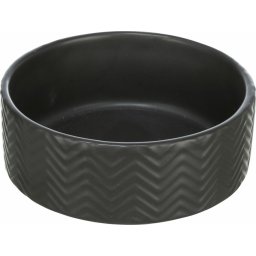 Keramická miska s reliéfem pro kočky 13 cm, 400 ml Barva: černá
