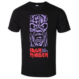 tričko pánské Iron Maiden - Est. 1975 Stamp Logo Purple - ROCK OFF - IMTEE190MB