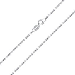 Silvego Zlatý řetízek Coffee bean z bílého zlata - 1,7 mm - FNN1477NGW