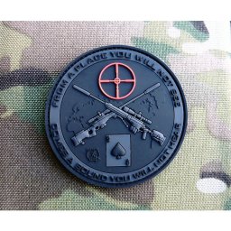 JACKETS TO GO nášivka SNIPER DEATH SPADE plast velcro ČERNÁ