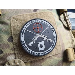 JACKETS TO GO nášivka SNIPER DEATH SPADE plast velcro ČERNÁ SWAT