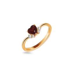 Prsten zdobený granátovým srdíčkem 0,74 ct DIHU115P