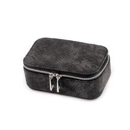 Malá šperkovnice na zip 8x13x6 cm, barva 1 šedá tmavá