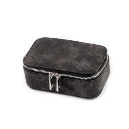 Malá šperkovnice na zip, cestovní 8x13x6 cm, barva 1 šedá tmavá