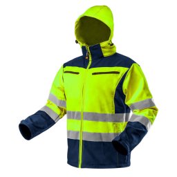NEO Tools Pracovní bunda výstražná, softshell s kapucí, žlutá, velikost XXL 81700XXL