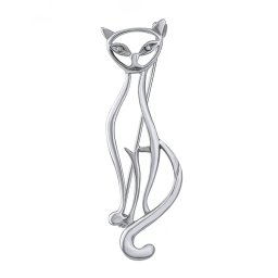 Silvego Stříbrná brož kočka Pretty - 6 cm - PRM10196