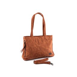 Kabelka z imitace broušené kůže 38x27 cm, barva 1 hnědá koňak