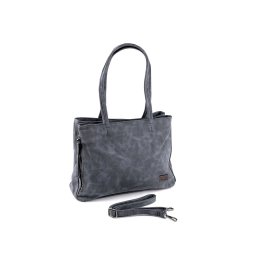 Kabelka z imitace broušené kůže 38x27 cm, barva 4 modrá jeans