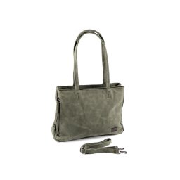 Kabelka z imitace broušené kůže 38x27 cm, barva 5 zelená khaki