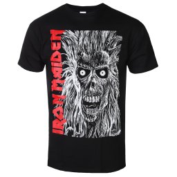 tričko pánské Iron Maiden - Eponymous Face - Red Logo - ROCK OFF - IMTEE196MB