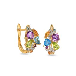 Náušnice s drahokamy 2,13 ct Dubai, 14K IZBR619N