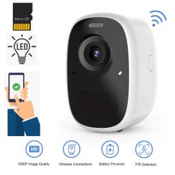 Bezpečnostní IP kamera FULL HD + WiFi + IR LED + 5200mAh baterie + detekce pohybu + IP65