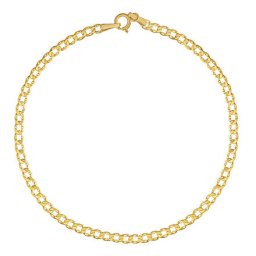 Zlatý náramek Curb Pancr ze žlutého zlata s broušenými očky - 2,7 mm varianta 22 cm