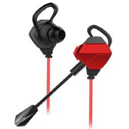 White Shark Herní sluchátka do uší EAGLE s mikrofonem, PC, PS4, PS5, černé/červené