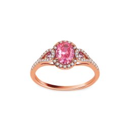 Prsten z růžového zlata zdobený safíry 0,93 ct DIHU100R