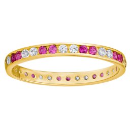 Silvego Zlatý prsten Mariane ze žlutého zlata s čirými a růžovými Brilliance Zirconia - FNNNX17RGYWR