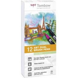 TOMBOW ABT Dual Brush Pen Pastels, oboustranné, 12 ks