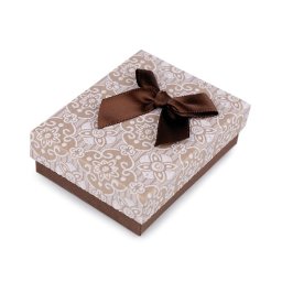 Krabička na šperky 7x9 cm, barva 12 hnědá mašle