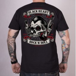 tričko pánské BLACK HEART - BEER AND WHISKEY - Black - 8048