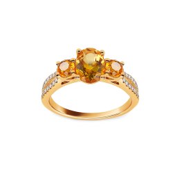 Unikátní citrínový prsten 1,65 ct s diamanty DIHU012