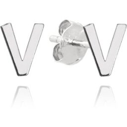 MINET Stříbrné náušnice písmeno "V" (Ag 925/1000, 0,7 g)