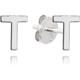 MINET Stříbrné náušnice písmeno "T" (Ag 925/1000, 0,65 g)