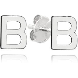 MINET Stříbrné náušnice písmeno "B" (Ag 925/1000, 0,8 g)