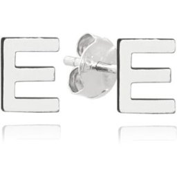 MINET Stříbrné náušnice písmeno "E" (Ag 925/1000, 0,8 g)