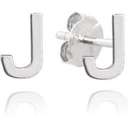 MINET Stříbrné náušnice písmeno "J" (Ag 925/1000, 0,6 g)
