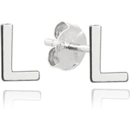 MINET Stříbrné náušnice písmeno "L" (Ag 925/1000, 0,65 g)