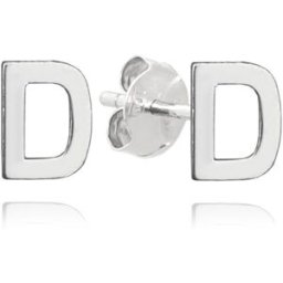 MINET Stříbrné náušnice písmeno "D" (Ag 925/1000, 0,8 g)