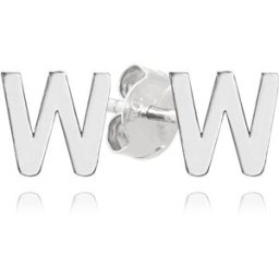 MINET Stříbrné náušnice písmeno "W" (Ag 925/1000, 0,75 g)