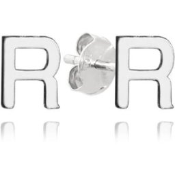 MINET Stříbrné náušnice písmeno "R" (Ag 925/1000, 0,8 g)
