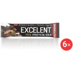 Nutrend EXCELENT Bar double, 6 x 85 g, čokoláda+nugát s brusinkami