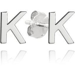 MINET Stříbrné náušnice písmeno "K" (Ag 925/1000, 0,75 g)