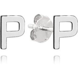 MINET Stříbrné náušnice písmeno "P" (Ag 925/1000, 0,75 g)