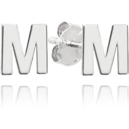 MINET Stříbrné náušnice písmeno "M" (Ag 925/1000, 0,85 g)
