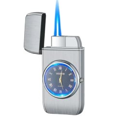 Gaira® Plynový zapalovač Watch 8016, Barva stříbrná