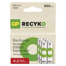 Nabíjecí baterie GP ReCyko 850 AAA (HR03), 6 ks