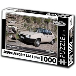 RETRO-AUTA Puzzle č. 13 Škoda Favorit 136 L (1989) 1000 dílků