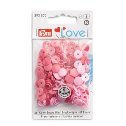 Plastové patentky "Color Snaps Mini", Prym Love, 9 mm, 36 ks, v odstínech růžové