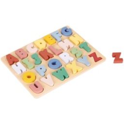 New Classic Toys New Classic Toy Vkládací dřevěné puzzle - barevná abeceda