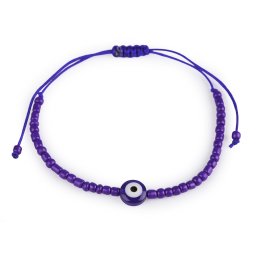 Náramek shamballa Alláhovo oko, barva 6 borůvková